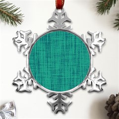 Painted Green Digital Wood Metal Small Snowflake Ornament by ConteMonfrey