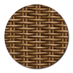 Brown Digital Straw - Country Side Round Mousepad by ConteMonfrey