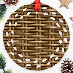 Brown Digital Straw - Country Side Round Filigree Ornament (two Sides)