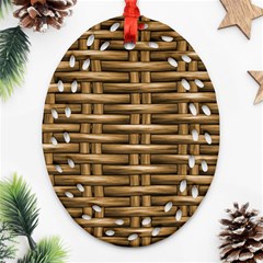 Brown Digital Straw - Country Side Oval Filigree Ornament (two Sides)