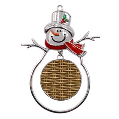 Brown Digital Straw - Country Side Metal Snowman Ornament