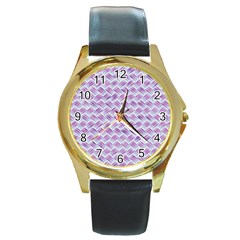 Purple Straw - Country Side  Round Gold Metal Watch by ConteMonfrey