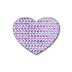 Purple Straw - Country Side  Rubber Coaster (heart) by ConteMonfrey