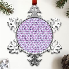 Purple Straw - Country Side  Metal Small Snowflake Ornament by ConteMonfrey