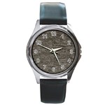 Gray digital fabric Vintage Round Metal Watch Front