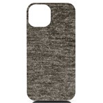 Gray digital fabric Vintage iPhone 14 Black UV Print Case Front