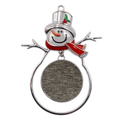 Gray Digital Fabric Vintage Metal Snowman Ornament