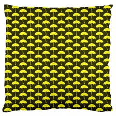 Under My Little Yellow Umbrella Large Cushion Case (one Side) by ConteMonfrey