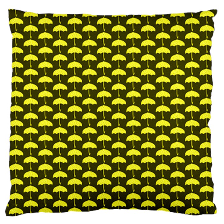 Under My Little yellow Umbrella Large Cushion Case (Two Sides)