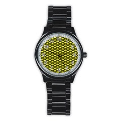 Under My Little Yellow Umbrella Stainless Steel Round Watch by ConteMonfrey