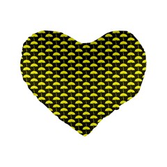 Under My Little Yellow Umbrella Standard 16  Premium Flano Heart Shape Cushions by ConteMonfrey