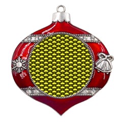 Under My Little Yellow Umbrella Metal Snowflake And Bell Red Ornament