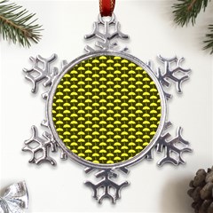 Under My Little Yellow Umbrella Metal Large Snowflake Ornament by ConteMonfrey