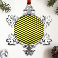 Under My Little Yellow Umbrella Metal Small Snowflake Ornament by ConteMonfrey