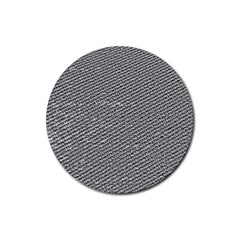 Gray Digital Denim Rubber Coaster (round) by ConteMonfrey