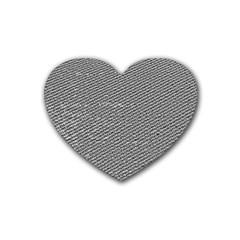 Gray Digital Denim Rubber Coaster (heart) by ConteMonfrey