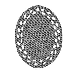 Gray Digital Denim Ornament (oval Filigree)