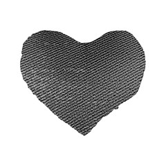 Gray Digital Denim Standard 16  Premium Heart Shape Cushions by ConteMonfrey