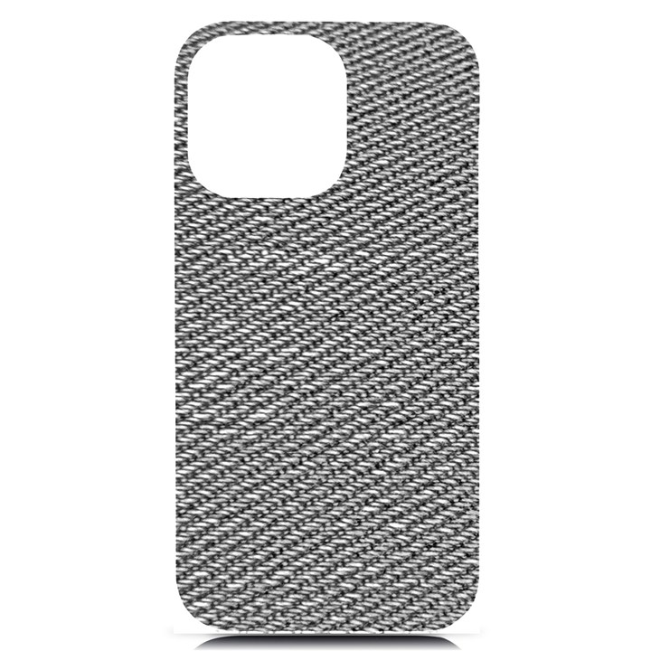 Gray digital Denim iPhone 14 Pro Max Black UV Print Case