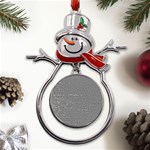 Gray digital Denim Metal Snowman Ornament Front