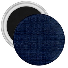 Digital Dark Blue Linen 3  Magnets by ConteMonfrey