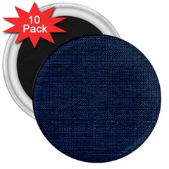 Digital Dark Blue Linen 3  Magnets (10 Pack)  by ConteMonfrey