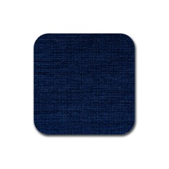 Digital Dark Blue Linen Rubber Square Coaster (4 Pack) by ConteMonfrey