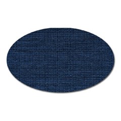 Digital Dark Blue Linen Oval Magnet by ConteMonfrey