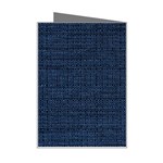 Digital dark blue Linen Mini Greeting Card Right