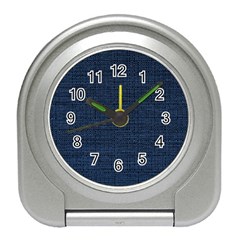 Digital Dark Blue Linen Travel Alarm Clock by ConteMonfrey