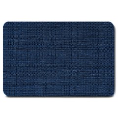 Digital Dark Blue Linen Large Doormat by ConteMonfrey