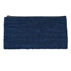 Digital Dark Blue Linen Pencil Case