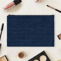 Digital Dark Blue Linen Cosmetic Bag (large) by ConteMonfrey