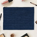 Digital dark blue Linen Cosmetic Bag (XL) Front