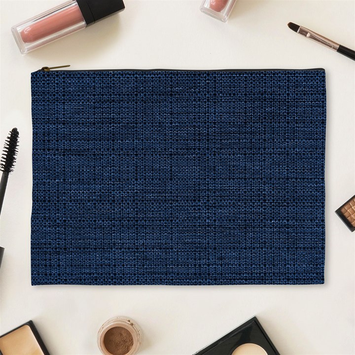 Digital dark blue Linen Cosmetic Bag (XL)