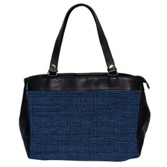 Digital Dark Blue Linen Oversize Office Handbag (2 Sides) by ConteMonfrey