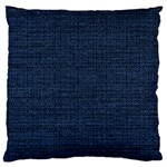 Digital dark blue Linen Large Cushion Case (One Side) Front