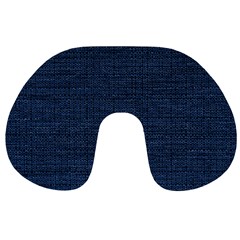 Digital Dark Blue Linen Travel Neck Pillow by ConteMonfrey