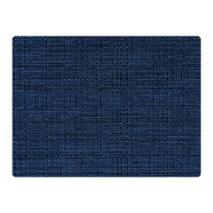 Digital Dark Blue Linen Two Sides Premium Plush Fleece Blanket (mini) by ConteMonfrey