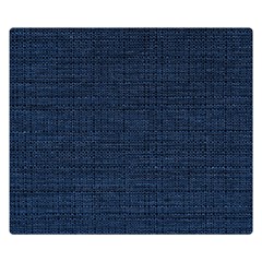 Digital Dark Blue Linen Two Sides Premium Plush Fleece Blanket (small) by ConteMonfrey