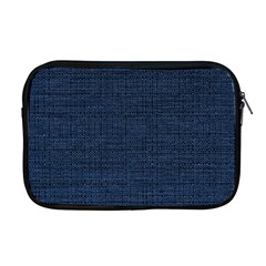 Digital Dark Blue Linen Apple Macbook Pro 17  Zipper Case by ConteMonfrey