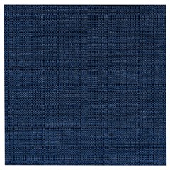 Digital Dark Blue Linen Wooden Puzzle Square by ConteMonfrey