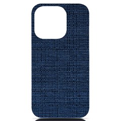 Digital Dark Blue Linen Iphone 14 Pro Black Uv Print Case by ConteMonfrey