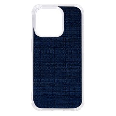 Digital Dark Blue Linen Iphone 14 Pro Tpu Uv Print Case by ConteMonfrey