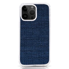 Digital Dark Blue Linen Iphone 14 Pro Max Tpu Uv Print Case by ConteMonfrey