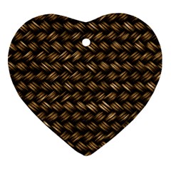 Brown Straw - Country Side Ornament (Heart)