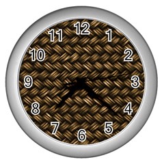 Brown Straw - Country Side Wall Clock (Silver)