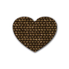 Brown Straw - Country Side Rubber Coaster (heart) by ConteMonfrey