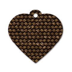 Brown Straw - Country Side Dog Tag Heart (One Side)