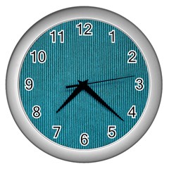 Blue Digital Fabric Wall Clock (silver) by ConteMonfrey